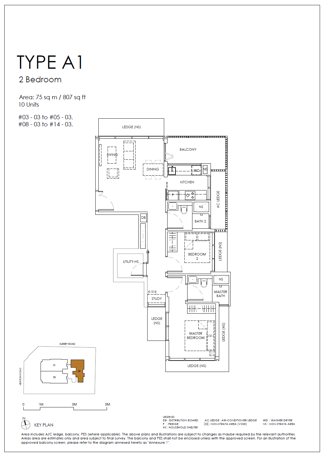 Sanctuary @ Newton 1 Bedroom Floor Plan 1