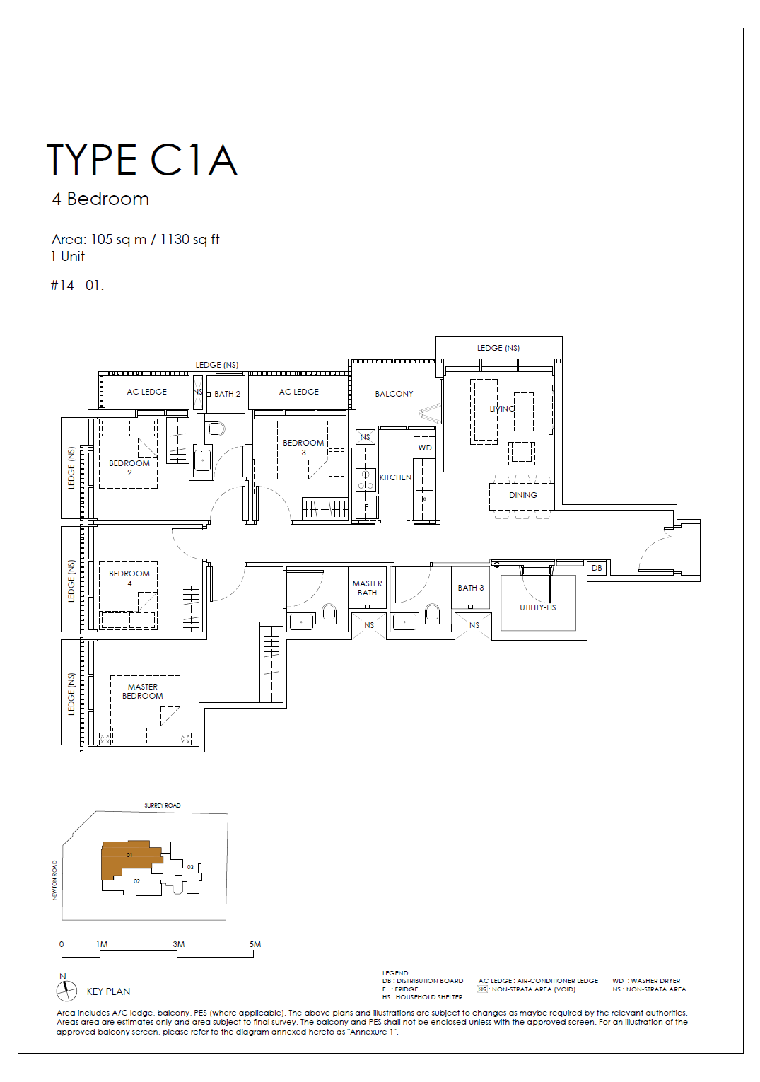 Sanctuary @ Newton 1 Bedroom Floor Plan 5